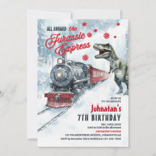 Convite de aniversário Polar Express Dinossaur