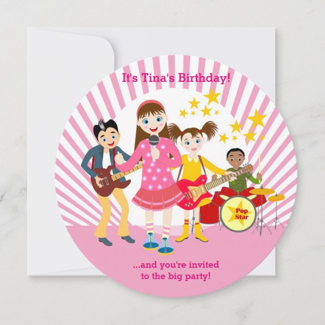 convite de aniversário pop (Frente)