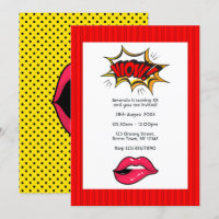 Convite de Aniversário Pop Art em Quadrinhos