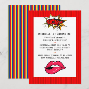 Convite de Aniversário Pop Art em Quadrinhos