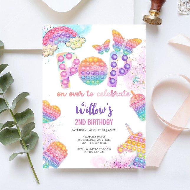 Convite de Aniversário Pop It (Criador carregado)