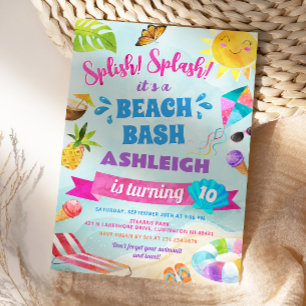 Convite de Aniversário Praia Splish Splash