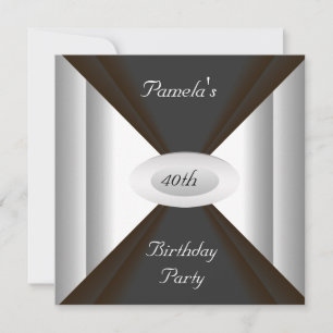 Convite de aniversário preto e branco