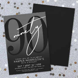 Convite de aniversário preto moderno