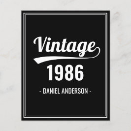 Convite de Aniversário Preto para Ano de Nasciment