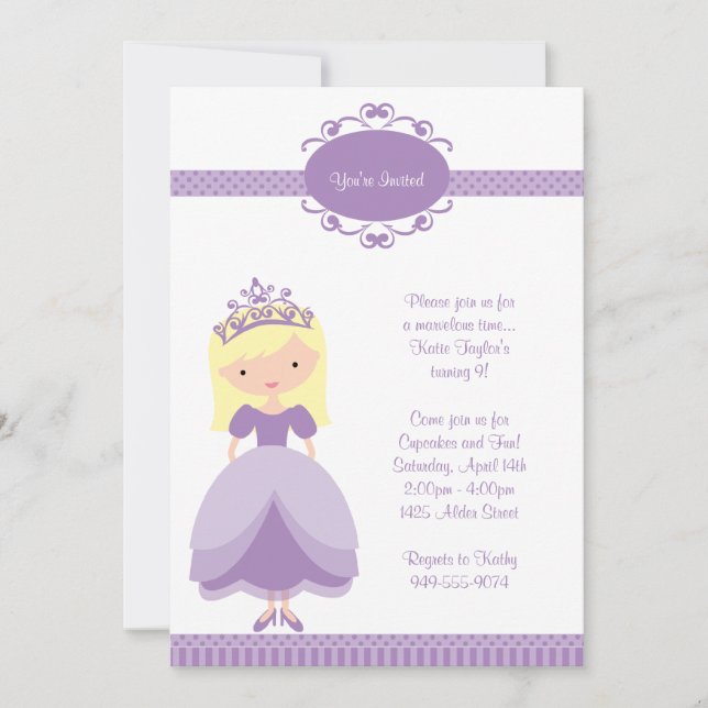 Convite de aniversário princesa (Frente)