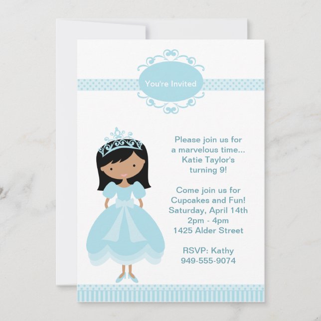 Convite de aniversário princesa (Frente)