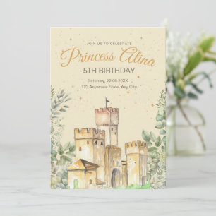 Convite de Aniversário Princesa Castelo Meninas