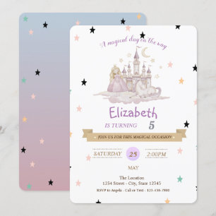 Convite de Aniversário Princesa Castelo Pônei