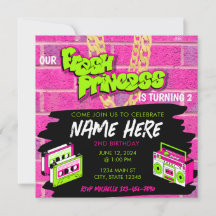 Convite de Aniversário Princesa do Hip Hop dos Ano