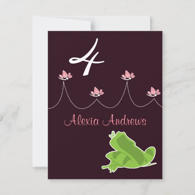 Convite de Aniversário - Princesa e Sapo (Frente)