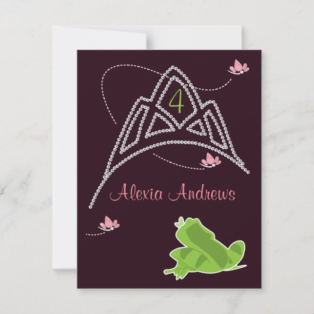 Convite de Aniversário - Princesa e Sapo (Frente)