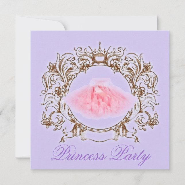 Convite de aniversário Princesa Tutu Rosa Púrpura (Frente)