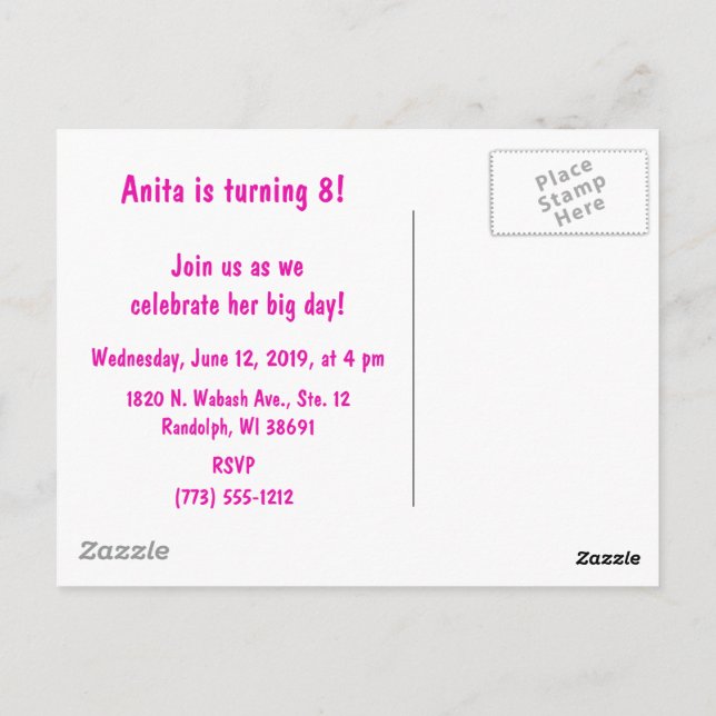 Convite de Aniversário #Proud2BNaturalMe (Verso)