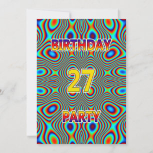 Convite de aniversário Psicodélico 27º