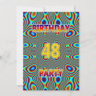 Convite de aniversário Psychedelic 48