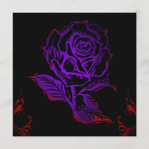 Convite de Aniversário Purple Rose Gothic