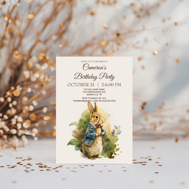 Convite de aniversário Rabbit Peter (Criador carregado)