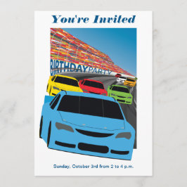 Convite de aniversário Race Cars - Editável