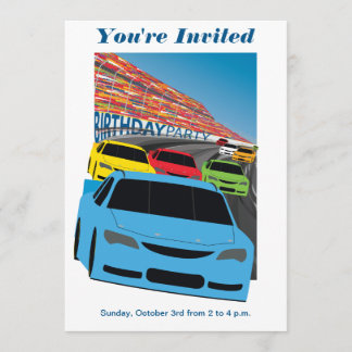 Convite de aniversário Race Cars - Editável