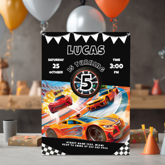 Convite de aniversário Race de Carros Quentes