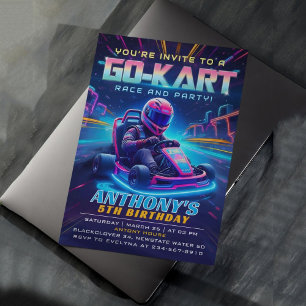 Convite de aniversário Race de kart