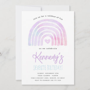 Convite de aniversário Rainbow Tie Dye