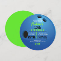 Convite de aniversário REDONDO BOLA DE BOLICHE