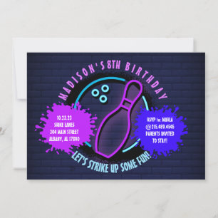 CONVITE DE ANIVERSÁRIO REDONDO DE BOLA DE BOLICHE 