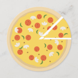 Convite de Aniversário Redondo de Pizza para Festa