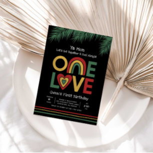 Convite de Aniversário Reggae One Love First