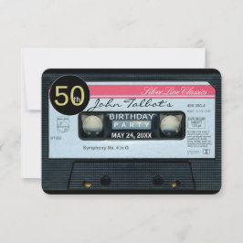 Convite de aniversário Retro C Audiotape 50th