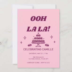 Convite de Aniversário Retro Disco Ooh La La