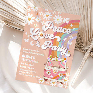 Convite de Aniversário Retro Hippie