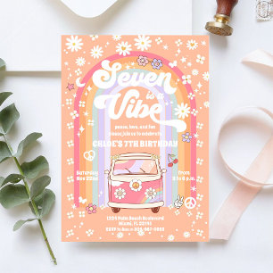 Convite de Aniversário Retro Hippie