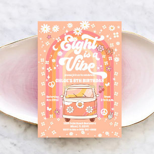 Convite de Aniversário Retro Hippie