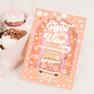 Convite de Aniversário Retro Hippie