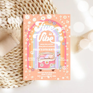 Convite de Aniversário Retro Hippie