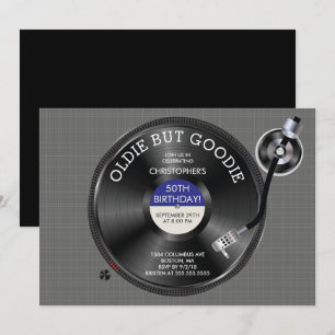 Convite de aniversário Retro Registro Turnável