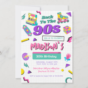 Convite de aniversário retroativo, impresso ou dig