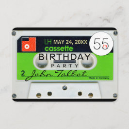 Convite de aniversário Retroativo W Audiotape 55