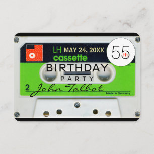 Convite de aniversário Retroativo W Audiotape 55