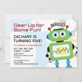 Convite de aniversário Robot