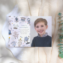 Convite de aniversário Robot Photo