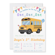 Convite de Aniversário Rodas no Ônibus