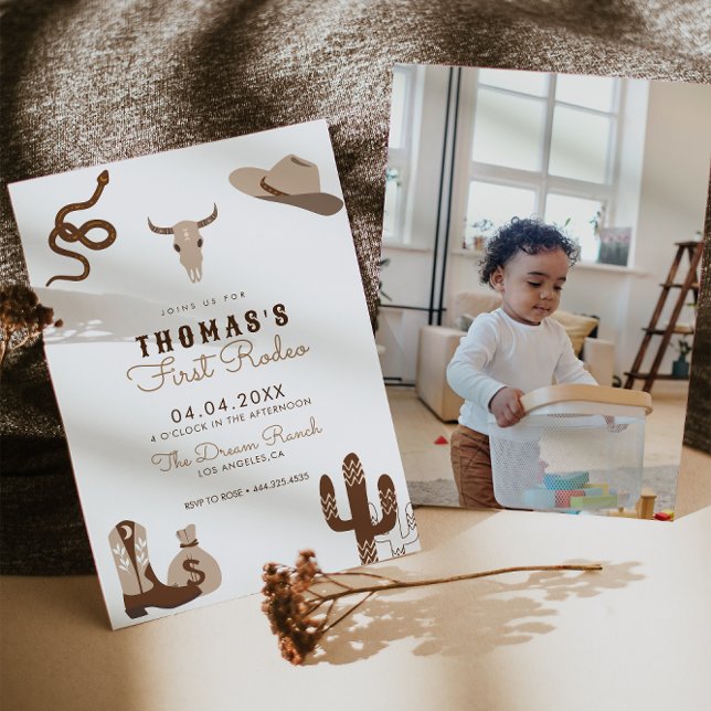 Convite de aniversário Rodeo Cowboy (Criador carregado)