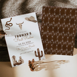 Convite de aniversário Rodeo Cowboy