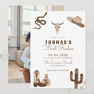 Convite de aniversário Rodeo Cowboy