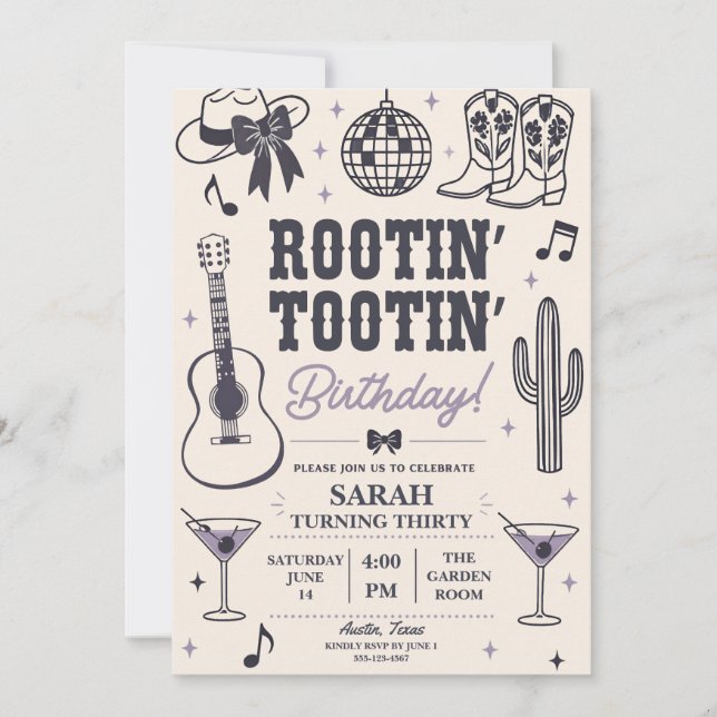 Convite de Aniversário Rootin 'Tootin' (Frente)