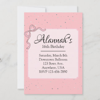 Convite de Aniversário Rosa